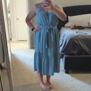 LOFT Chambray Midi Dress